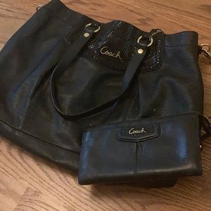 COACH Purse and Wallet Set Black